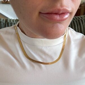 Gold-Plated Sterling Silver Herringbone Necklace